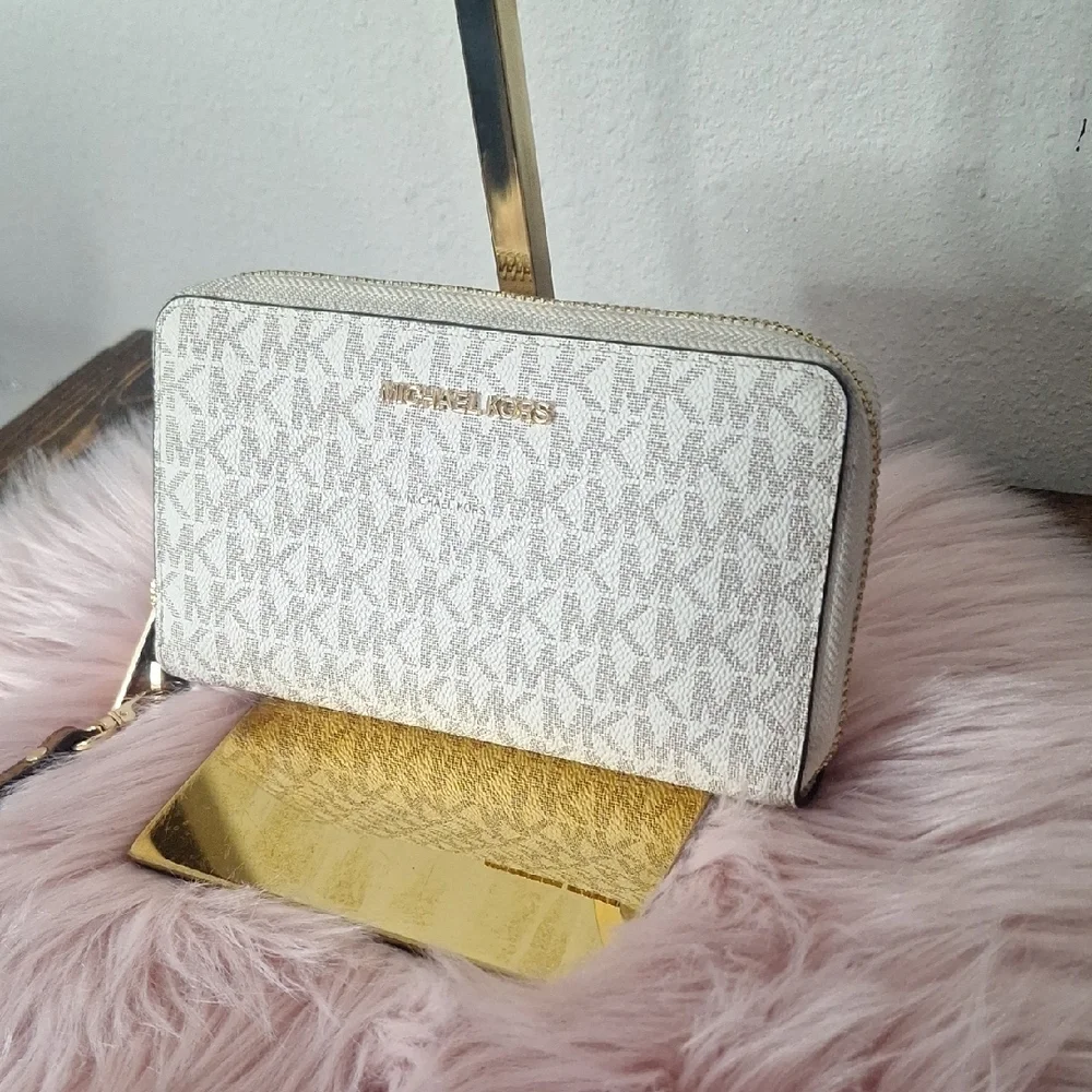 Michael Kors Cream Monogram Clutch - Picture 3 of 3